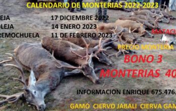 CALENDARIO DE MONTERIAS 2022